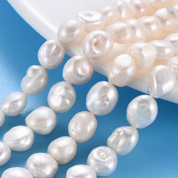 

PandaHall Natural Keshi Pearl Beads Strands, Cultured Freshwater Pearl, Nuggets, Seashell Color, 8~18x7~10x5~8mm, Hole: 0.6mm, about...