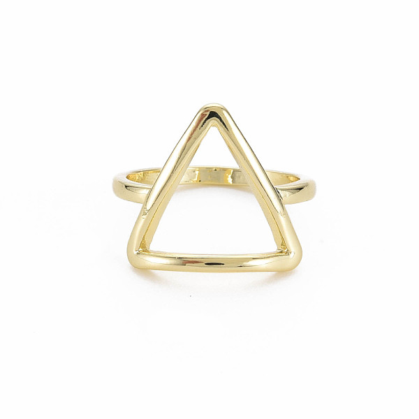 

PandaHall Hollow Triangle Rack Plating Alloy Wide Band Rings, Cadmium Free & Lead Free , Light Gold, US Size 7 1/2(17.7mm) Alloy