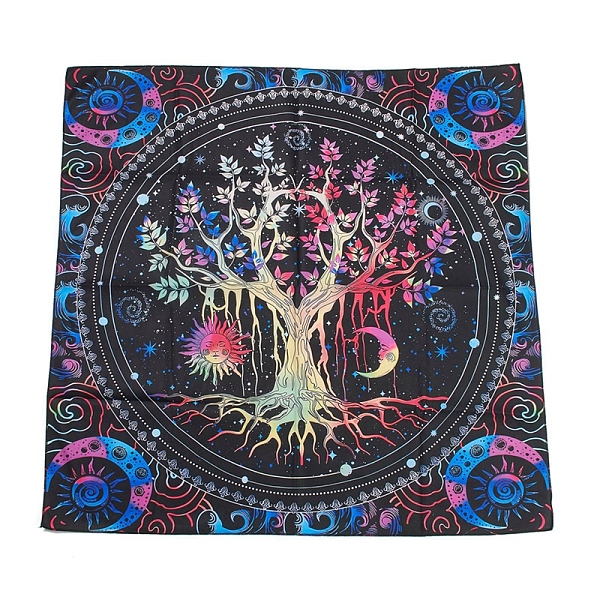 

PandaHall Square Altar Tablecloth, Tarot Spreading Cloth, Tarot Reading Cloth, Tarot Mat, Witchy Cottagecore Decor Wiccan Gifts, Tree...