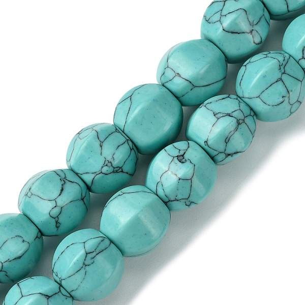 

PandaHall Dyed Synthetic Turquoise Beads Strands, Faceted, Round, 10mm, Hole: 1.3mm, about 40pcs/strand, 16.14~16.22''(41~41.2cm) Synthetic...