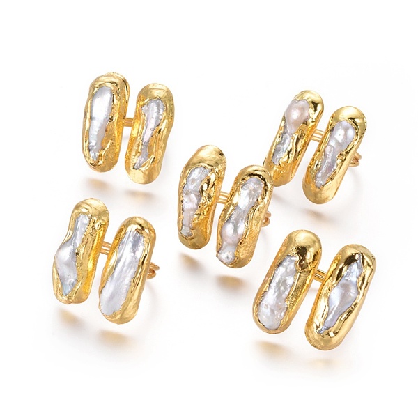 

PandaHall Adjustable Pearl Cuff Finger Rings, with Brass Findings, Golden, 17.5~18mm Pearl