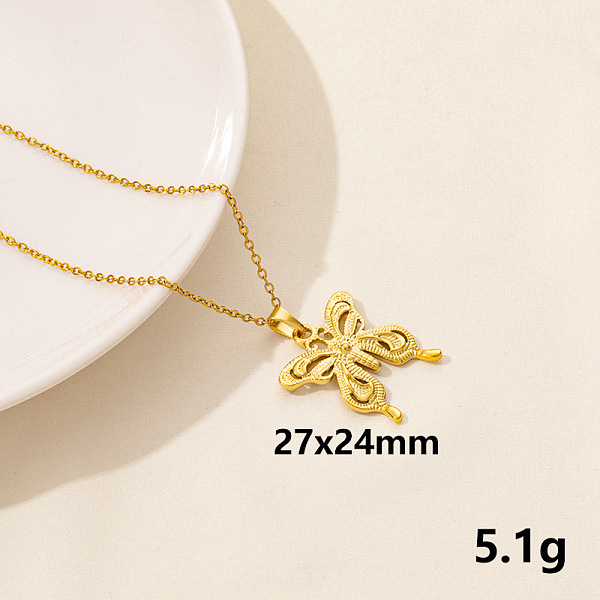 

PandaHall 304 Stainless Steel Butterfly Pendant Necklaces, Chain Chain Necklaces Stainless Steel Butterfly
