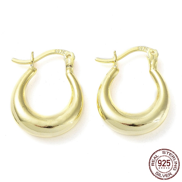 

PandaHall 925 Sterling Silver Chunky Hoop Earrings, Thick Hoop Earrings, with S925 Stamp, Real 18K Gold Plated, 23x4.5x18mm Sterling Silver...