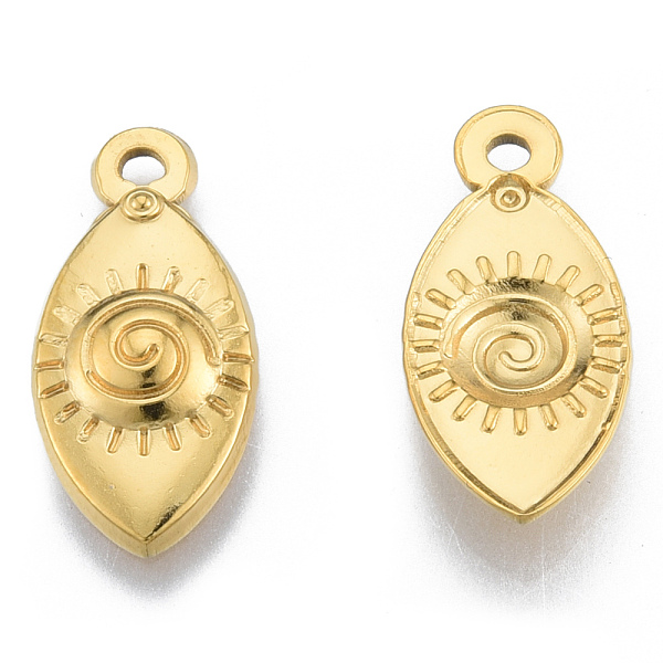 

PandaHall Ion Plating(IP) 201 Stainless Steel Pendants, Horse Eye, Real 18K Gold Plated, 21x10x2.5mm, Hole: 1.6mm 201 Stainless Steel Horse...