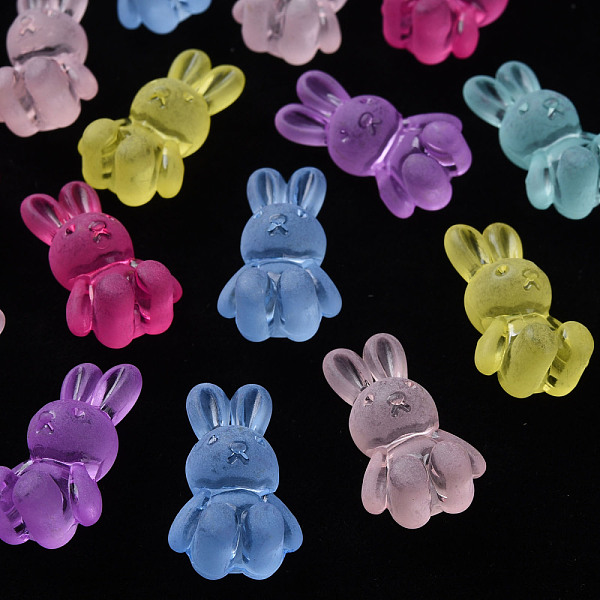 

PandaHall Frosted Acrylic Beads, Rabbit, Mixed Color, 24.5x14.5x11mm, Hole: 2.5mm, about 300pcs/500g Acrylic Rabbit Multicolor