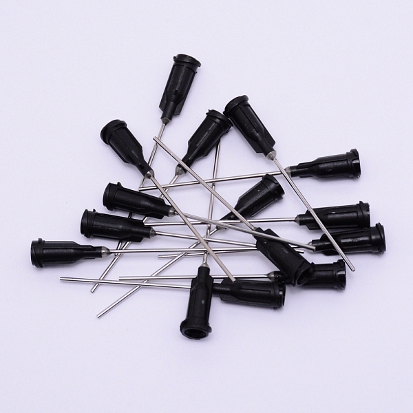 

PandaHall Stainless Steel Dispensing Needles, Plastic Interface, Black, 55.5x7.5mm, Hole: 4.5mm, Pin: 1.04mm, inner diameter: 0.72mm...