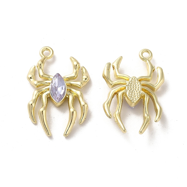 

PandaHall Glass Spider Pendant, with Light Gold Alloy Findings, Lead Free & Cadmium Free, Lavender, 25.5x17x4.5mm, Hole: 1.6mm Alloy+Glass..., Purple