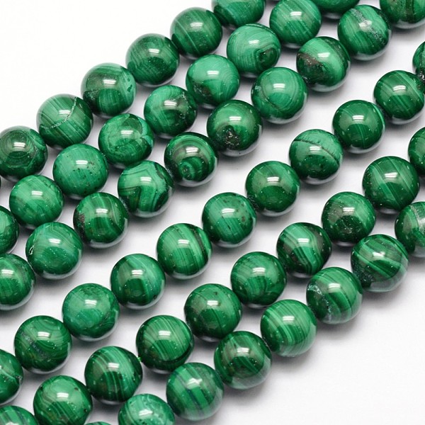 

PandaHall Natural Malachite Beads Strands, Round, 8mm, Hole: 1mm, about 47pcs/strand, 15.5 inch Malachite Round
