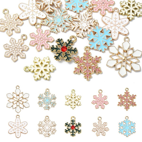 20個10色クリスマススタイル合金エナメルペンダント