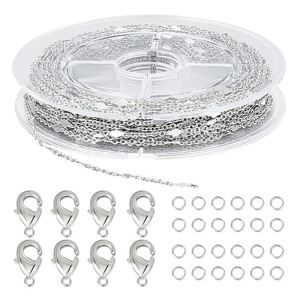 DIY Brass Rhombus Cable Chains Necklaces Making Kits