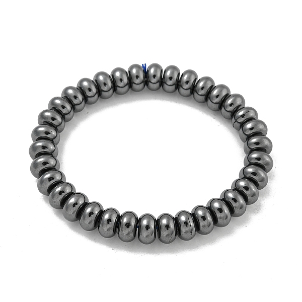 

PandaHall Rondelle Electroplated Synthetic Non-magnetic Hematite Beaded Stretch Bracelets for Women Men, Hematite Plated, Inner Diameter...