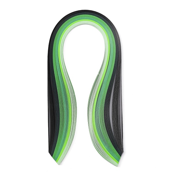 

PandaHall 6 Colors Quilling Paper Strips, Gradual Green, 390x3mm, about 120strips/bag, 20strips/color Paper Green
