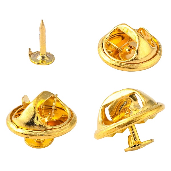 

PandaHall Iron Lapel Pin Backs, Tie Tack Pin, Brooch Findings, Golden, Tray: 4.5mm, 12mm, Pin: 1mm Iron