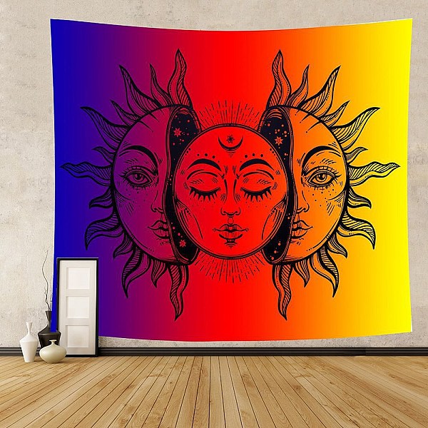 

PandaHall The Sun Altar Wiccan Witchcraft Polyester Decoration Backdrops, Universe Planet Theme Photography Background Banner Decoration for..., Red