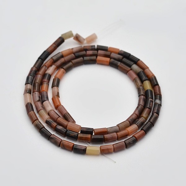 

PandaHall Column Natural Orange River Stone Beads Strands, 4x2mm, Hole: 0.5mm, about 98pcs/strand, 15.7 inch Natural Gemstone Column