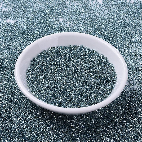 

PandaHall MIYUKI Round Rocailles Beads, Japanese Seed Beads, 11/0, (RR3205) Magic Emerald Marine Lined Crystal, 2x1.3mm, Hole: 0.8mm, about..., Cyan