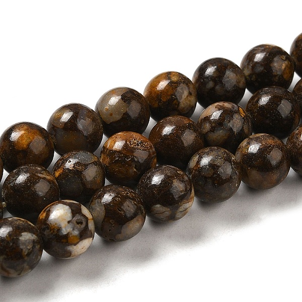 

PandaHall Natural African Opal Beads Strands, Round, 8~8.5mm, Hole: 1.2mm, about 46pcs/strand, 15.35''(39cm) African Opal Round