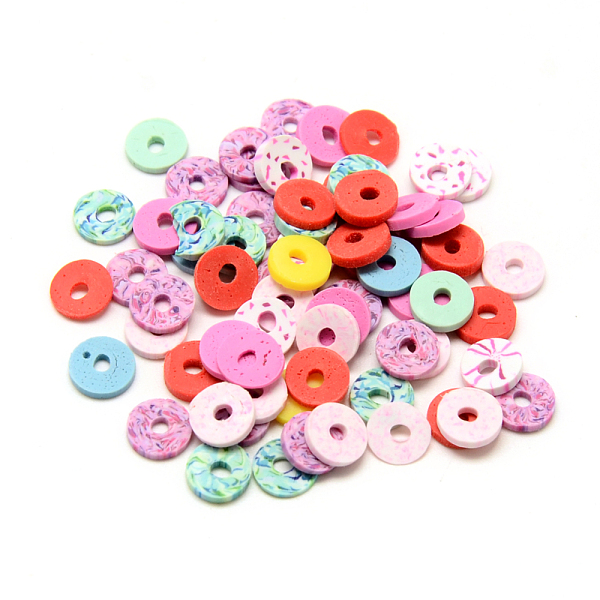 

PandaHall Handmade Polymer Clay Beads, Disc/Flat Round, Heishi Beads, Mixed Color, 7~7.5x1~2mm, Hole: 2mm Polymer Clay Disc Multicolor
