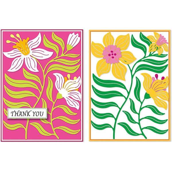 

PandaHall 2 Styles Daffodils Cutting Dies for Card Making Flowers Embossing Scrapbooking Die Cut Carbon Steel Die Cuts Stencils Greeting...