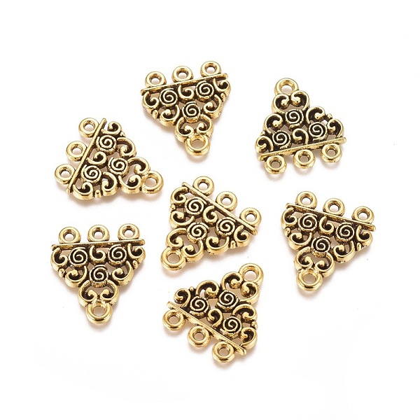 

PandaHall Tibetan Style Links, Chandelier Components, Triangle, Cadmium Free & Nickel Free & Lead Free, Antique Golden, 18x17x1.5mm, Hole...