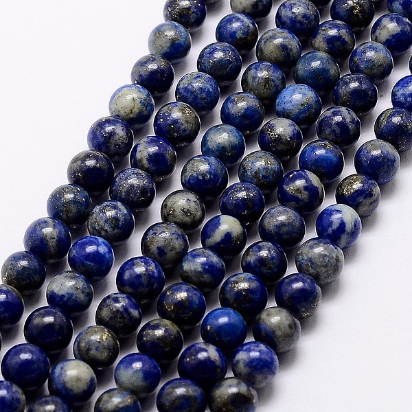 PandaHall Natural Lapis Lazuli Beads Strands, Round, 10mm, Hole: 1mm, about 38pcs/strand, 15.5 inch(39cm) Lapis Lazuli Round