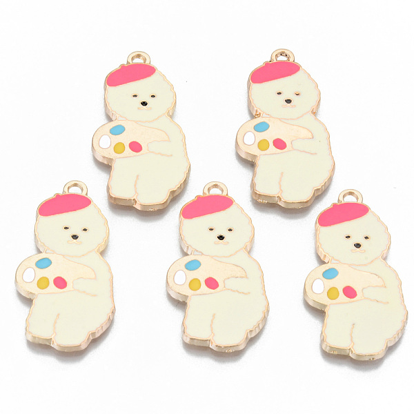

PandaHall Alloy Enamel Pendants, Cadmium Free & Lead Free, Bear with Palette, Light Gold, Light Yellow, 35x18x1.5mm, Hole: 2mm Alloy+Enamel...