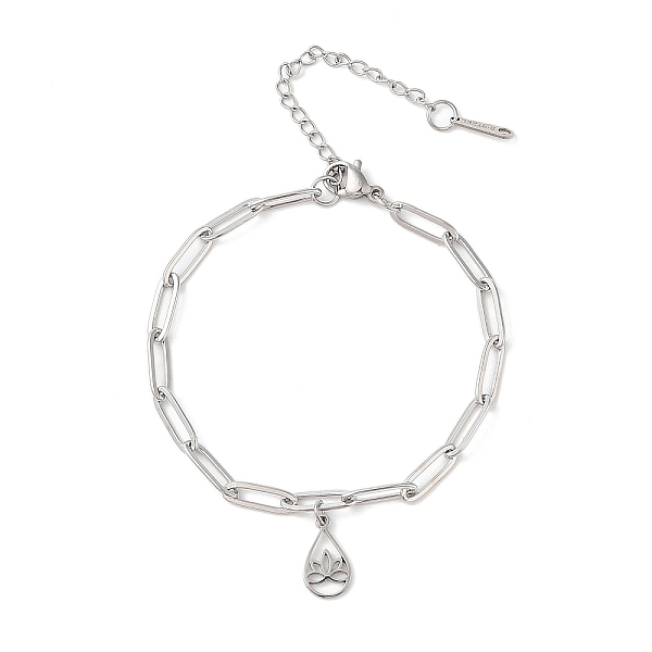 

PandaHall 304 Stainless Steel Bracelets, Teardrop, Stainless Steel Color, 6-3/4 inch(17.2cm) 304 Stainless Steel Teardrop