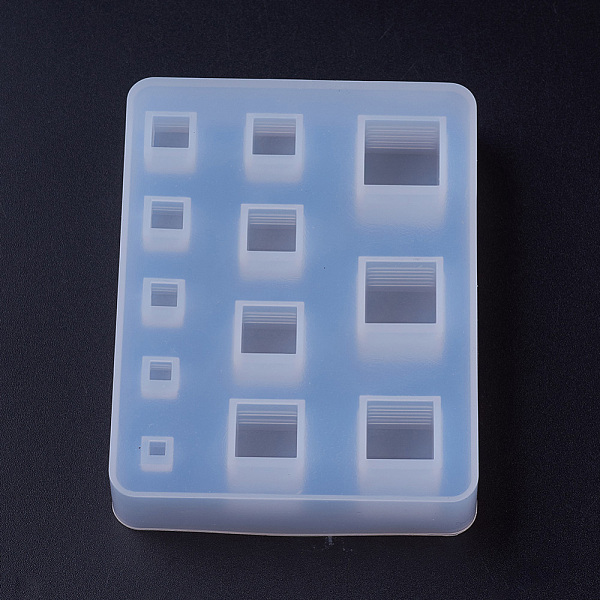 

PandaHall Silicone Molds, Resin Casting Molds, For UV Resin, Epoxy Resin Jewelry Making, Square, White, 85.5x65x15.5mm, Cube: 3~14mm...