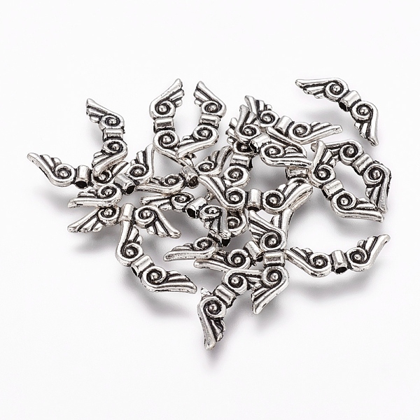 

PandaHall Tibetan Style Alloy Angel Wing Beads, Cadmium Free & Nickel Free & Lead Free, Antique Silver, 5x15.5x2mm, Hole: 1mm, about...