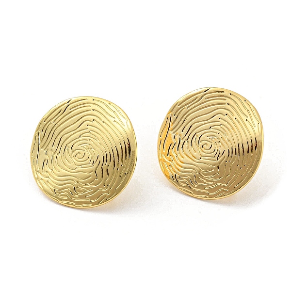 

PandaHall Flat Round Rack Plating Brass Stud Earrings, with Loops, Long-Lasting Plated, Cadmium Free & Lead Free, Real 18K Gold Plated...