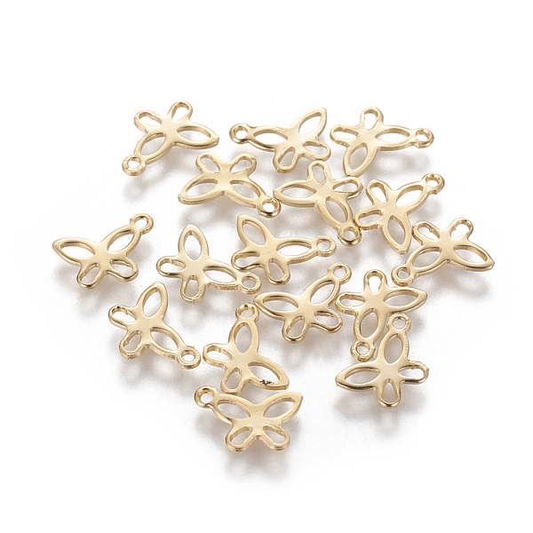 

PandaHall 201 Stainless Steel Charms, Butterfly, Golden, 11.5x7.5x0.8mm, Hole: 1.2mm 201 Stainless Steel Butterfly
