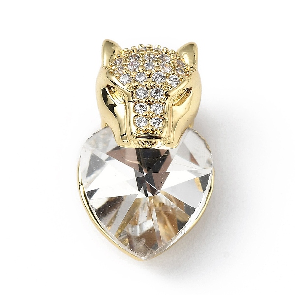 

PandaHall Real 18K Gold Plated Rack Plating Brass Micro Pave Clear Cubic Zirconia Pendants, with Glass, Long-Lasting Plated, Cadmium Free &...