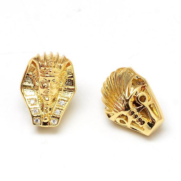 

PandaHall Rack Plating Brass Cubic Zirconia Beads, Long-Lasting Plated, Pharaoh, Golden, 13.5x10.5x9.5mm, Hole: 2mm Brass+Cubic Zirconia...