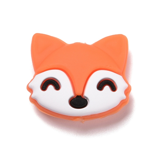 

PandaHall Silicone Focal Beads, Fox, Coral, 21x24x9mm, Hole: 2.5mm Silicone Fox Red