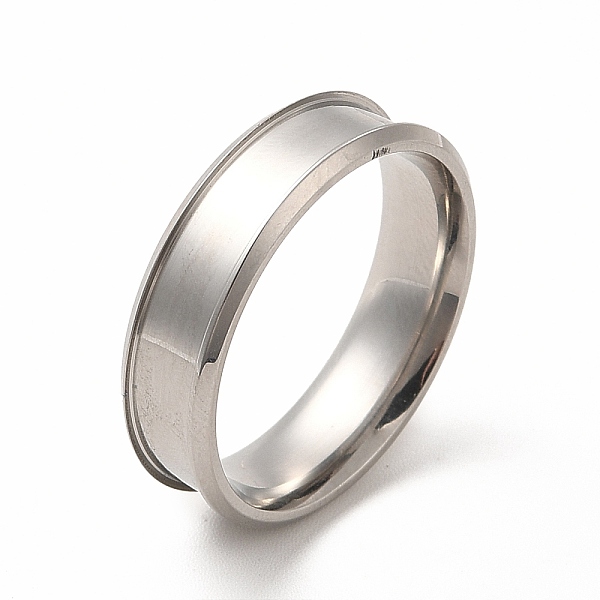 

PandaHall 201 Stainless Steel Grooved Finger Ring Settings, Ring Core Blank, for Inlay Ring Jewelry Making, Stainless Steel Color, Inner...