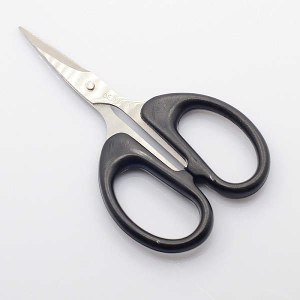 

PandaHall Iron Scissors, Covered By Plastic, Platinum, Black, 120x65x10mm Iron Black