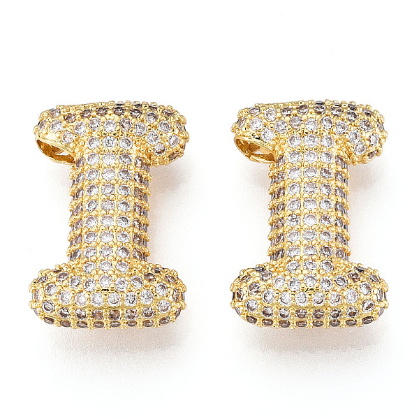 

PandaHall Brass Micro Pave Cubic Zirconia Pendants, Alphabet, Letter I, 19x22.5x8mm, Hole: 4x2.5mm Brass+Cubic Zirconia Letter I Clear
