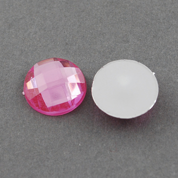 

PandaHall Acrylic Rhinestone Cabochons, Flat Back, Faceted, Half Round, Hot Pink, 12x4.5mm Acrylic Rhinestone Half Round Pink