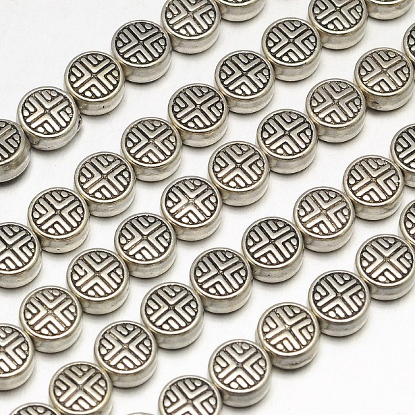 

PandaHall Tibetan Style Flat Round Alloy Bead Strands, Lead Free & Nickel Free & Cadmium Free, Antique Silver, 6.3x3.5mm, Hole: 1mm, about...