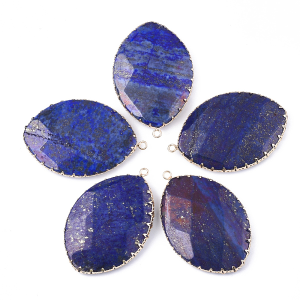 

PandaHall Natural Lapis Lazuli Pendants, with Brass Findings, Faceted, Horse Eye, Golden, 54~55x36x7.5~8.5mm, Hole: 2mm Lapis Lazuli Horse...