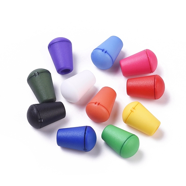 

PandaHall Plastic Detachable Bell Stopper Cord Ends, with Locking Lid Cap, for Backpack Drawstrings Accessories, Mixed Color, 18x12mm, Hole..., Multicolor