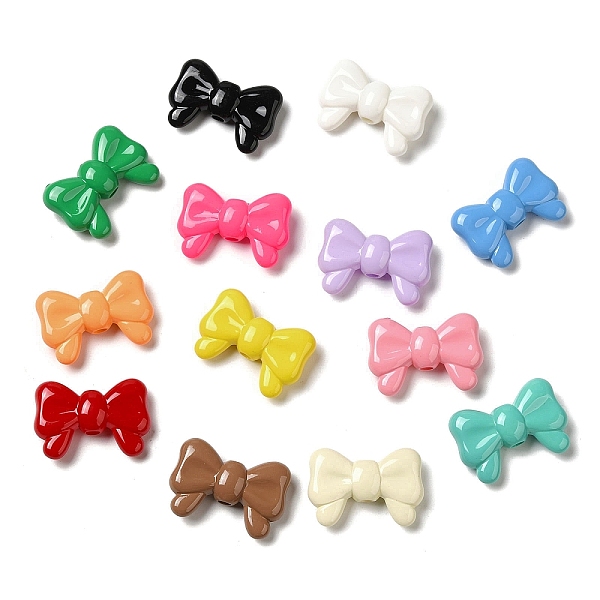 

PandaHall Baking Paint Opaque Acrylic Beads, Bowknot, Mixed Color, 20x29x8.5mm, Hole: 3.5mm Acrylic Bowknot Multicolor