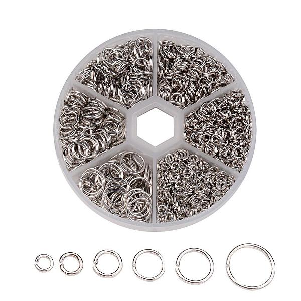 

PandaHall 1 Box Open Jump Rings Brass Jump Rings, Nickel Free, Platinum, 18~22 Gauge, 4~10x0.6~1mm, about 110g/box Brass