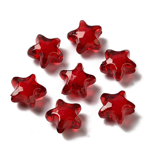 

PandaHall Transparent Acrylic Beads, Bead in Bead, Star, Dark Red, 12x11x8mm, Hole: 2mm, about 1005pcs/419g Acrylic Star