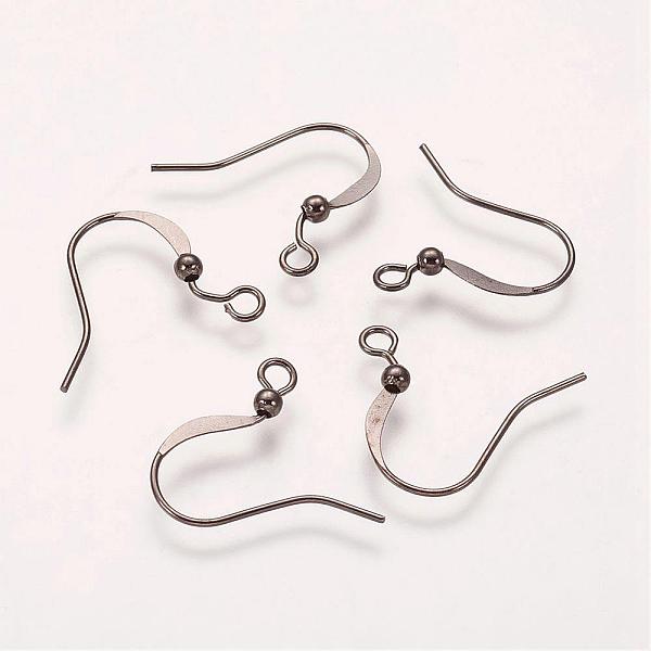 

PandaHall Brass French Earring Hooks, Flat Earring Hooks, with Beads and Horizontal Loop, Lead Free, Gunmetal, 15mm, Hole: 2mm Brass