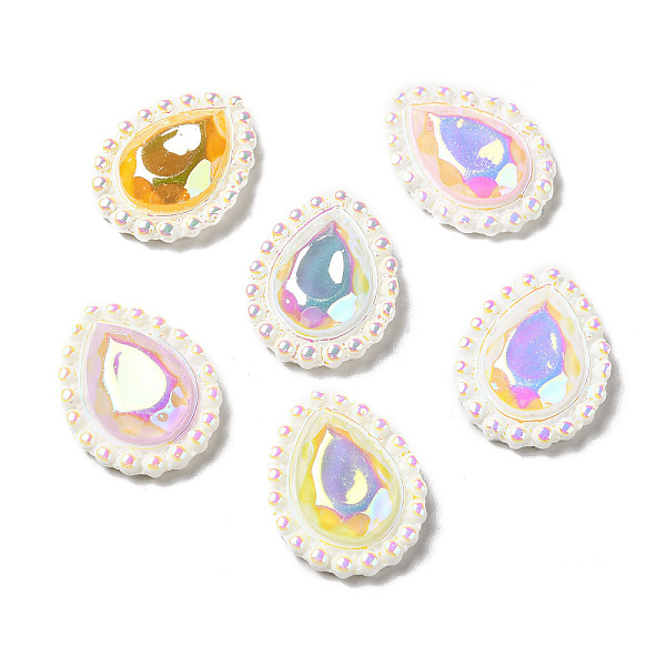 

PandaHall Opaque Resin Cabochons, Teardrop, AB Color Plated, Mixed Color, 29x19x7mm Resin Teardrop Multicolor
