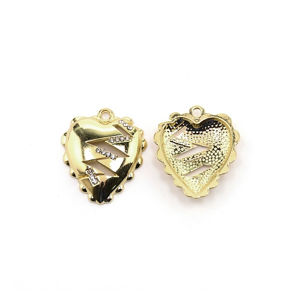 

PandaHall Alloy Rhinestone Pendant, Heart, Light Gold, 24x20.5x3.5mm, Hole: 1.8mm Alloy+Rhinestone Heart
