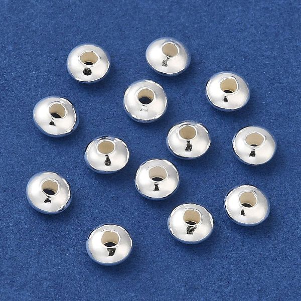 

PandaHall 925 Sterling Silver Spacer Beads, Disc, Silver, 4.3x2mm, Hole: 1mm Sterling Silver Disc