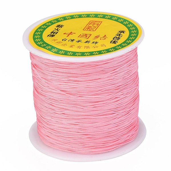 

PandaHall Braided Nylon Thread, Chinese Knotting Cord Beading Cord for Beading Jewelry Making, Light Coral, 0.5mm, about 150yards/roll Nylon..., Red