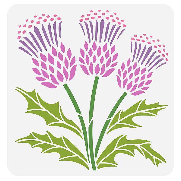 

PandaHall PET Hollow Out Drawing Painting Stencils, for DIY Scrapbook, Photo Album, Flower Pattern, 30x30cm Plastic Flower